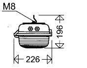 Kabeleinführung: 3 x M25 x 1,5 (2 Verschraubungen davon 1 x mit Verschlussstopfen und 1 Verschlussschraube). Aufhängung: Aufhängeösen (H8V P) bzw. Deckenschienen (15A P) siehe Zubehör.