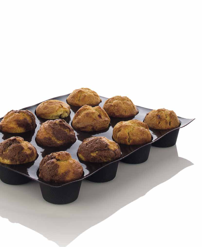 12 13 Backen Muffin- und Timbalform So einfach kann Backen sein Die Muffin- und Timbalform ist aus hochflexiblem Material und besitzt optimale Antihafteigenschaften.