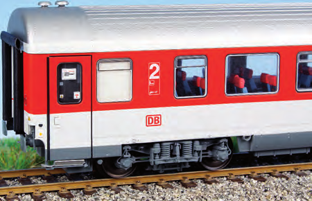 #46 264 - Bpmz 291.2 Ep. Vc Handmuster DB Fernverkehr Epoche Vc: ab 2001 verwendete die DBAG das ICE- Farbschema lichtgrau mit rotem Zierstreifen.
