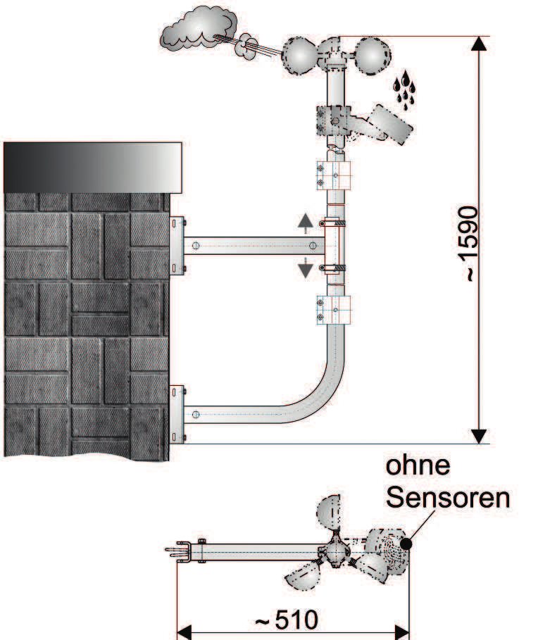 Leistungsaufnahme: <150 ma ap, ABS schwarz mit Halter aus Edelstahl 100 x 85 x 172 mm Anschlussleitung: Halogenfrei, ca. 4 m Potenzialfreier Kontakt: 1x Um, max.