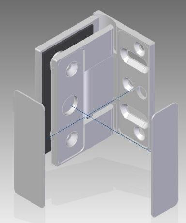 BESCHLAGSSERIE FERMATA GLAS-WAND-SCHARNIER 1. Befestigen Sie zuerst die Scharniere am Glas. Lösen Sie hierfür mit den mitgelieferten Saugern die Magnetplatte 2.