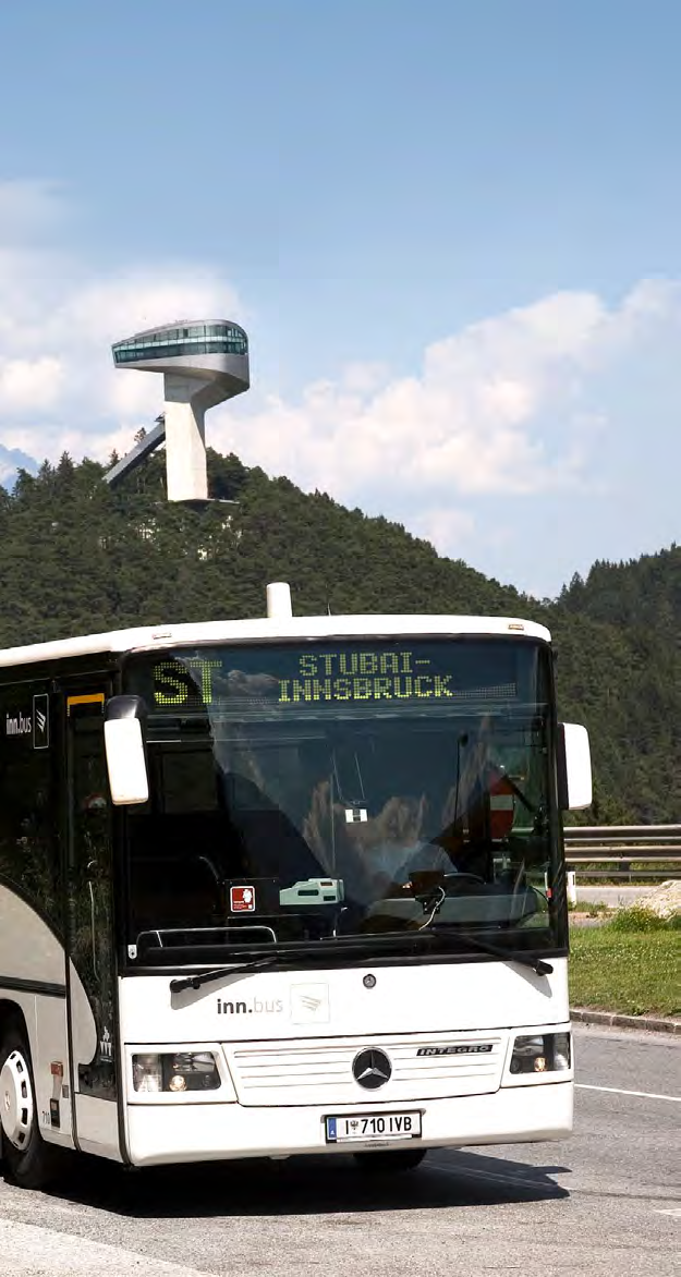 19 öffentlicher Verkehr Mobilität im ganzen Tal und bis nach Innsbruck Mit der Stubai Super Card ist auch die Benutzung der öffentlichen Verkehrsmittel inklusive.