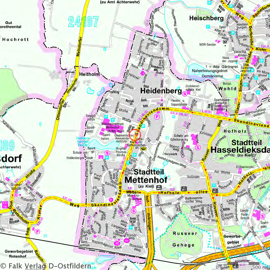 Stadtplan (ADAC) Quelle: Straßenkarte D20, MAIRDUMONT