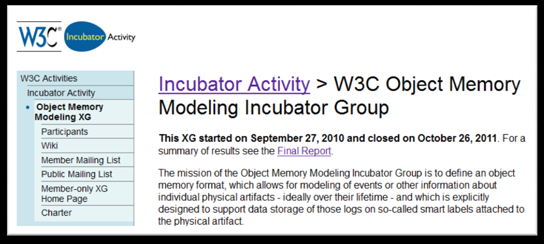 Standardisierung: Object Memory Modeling Incubator Group, ein