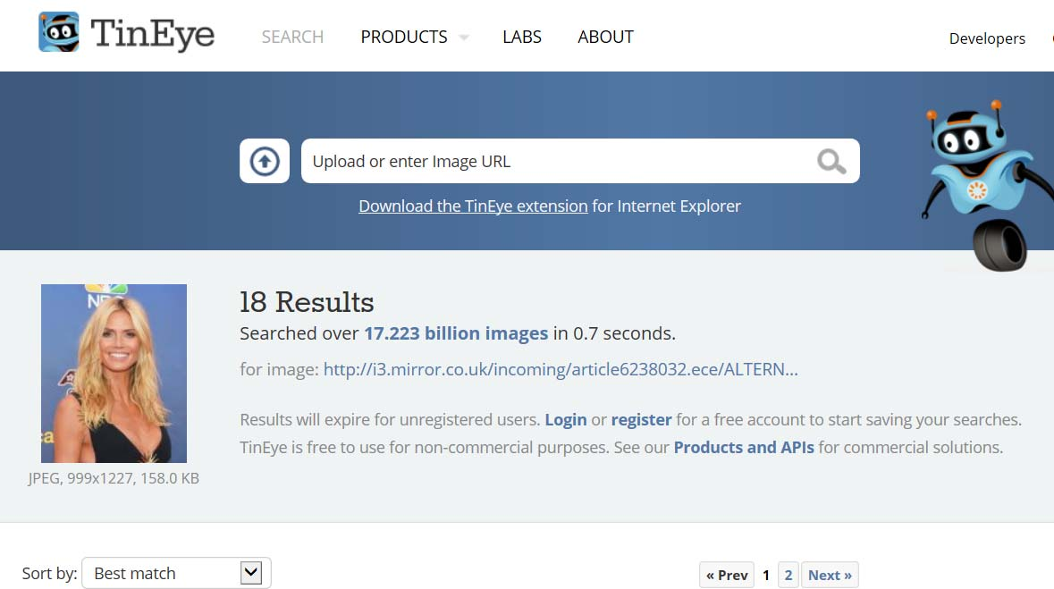 Bilder checken Bilder auf Einstelldatum prüfen Rechtsklick auf Bild > Bilddaten prüfen Bild URL kopieren und bei tineye.