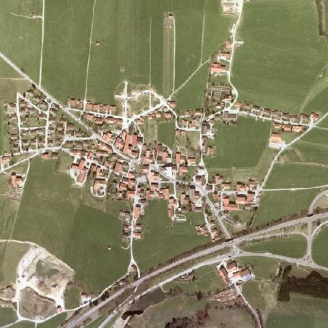 Luftaufnahme Gewerbegebiet Kraftisried 6» Die Gesamtfläche des» Die Gesamtfläche des Gewerbegebiets beträgt 2,9 ha.