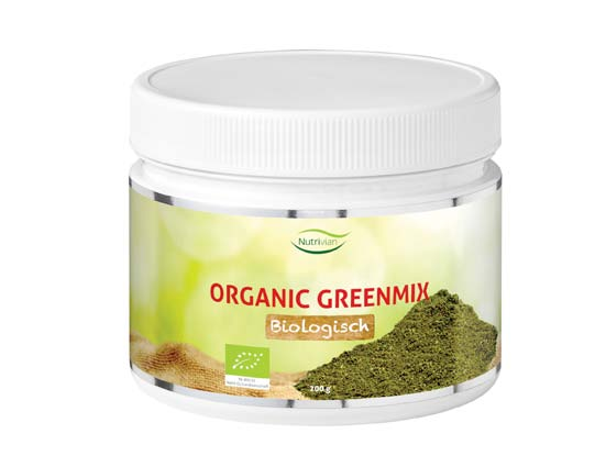 Organic Greenmix Nutrivian Organic Greenmix enthält einen einzigartigen Mix aus 31 verschiedenen Grün-, Gemüse- und Fruchtextrakten, Pilzen, Keimlingen und Enzymen.