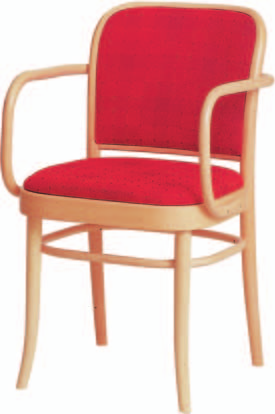 811 Stuhl, Gestell Buche natur, farblos lackiert, Sitz-/Rückenteil gepolstert