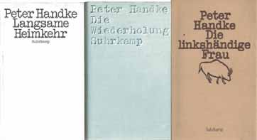 ) Sehr gut erhalten. / 3. Gedicht an die Dauer. 1. Aufl. 1986. (= Bibliothek Suhrkamp Bd. 930.) Erste Ausgabe. (Wilpert/Gühring II, 55.) Sehr gut erhalten. / 288 Handke, Peter: Konvolut von 5 Titeln.
