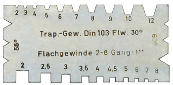Whitworth and metric threads from 40-80 303-30 303-30 Combined thread cutter and lathe tool gauge