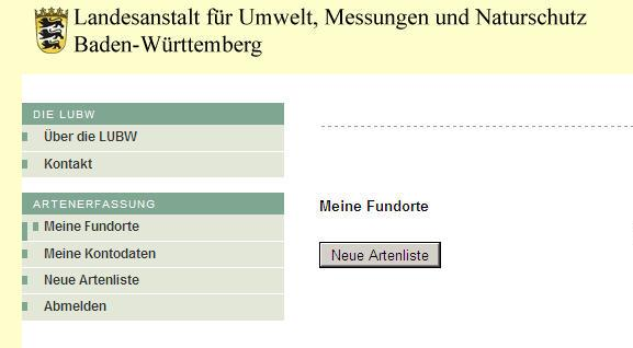 Online-Eingabe der Erhebungsdaten Nach den erfolgten Erhebungen im Gelände gibt jede Bearbeiterin / jeder Bearbeiter die Daten eigenständig in das