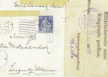 1916: Brief aus Genf mit 25 Rappen frankiert an Frau Rentier Meta Landeck, Liegnitz / Schlesien, Wall Straße 4a