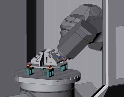 Fertigungstechnik Special Automatisierung Mit CHECKitB4 der virtuellen Maschine kann bereits in der Arbeitsvorbereitung das NC- Programm basierend auf der Maschienen- steuerung/- kinematik,