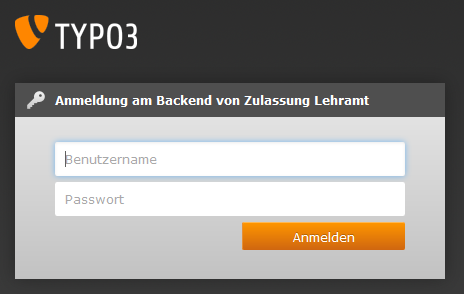 Das Anmeldeportal Für die Institutionen: Login mit Admin-Password Zugang zur Datenbank für die Bewerber/-