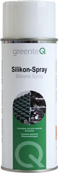 Kleben, Reiniger Das greenteq Silikon-Spray ist ein fettfreies Schutz-, Gleit-, Trenn- und Pflegemittel für Kunststoffe, Holz, Gummi und Metalle. Es besitzt einen sehr breiten Anwendungsbereich.