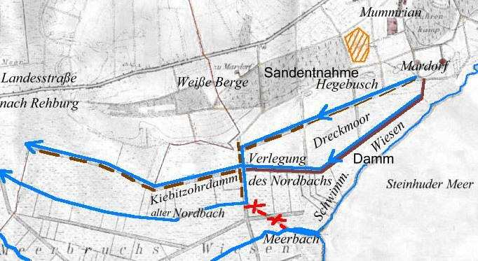 1938 Beginn eines großen Eichensterbens in Mitteleuropa. Mardorf hat 628 Einwohner. Die Übernachtszahl der Beherbergungsbetriebe übersteigt 865 pro Jahr! Das auffällige Haus auf der Düne (Nr.