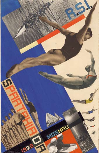 Schwalben (1928) Diese Postkarte entwarf Klucis für die erste Spartakiade im Jahr 1928 in Moskau.