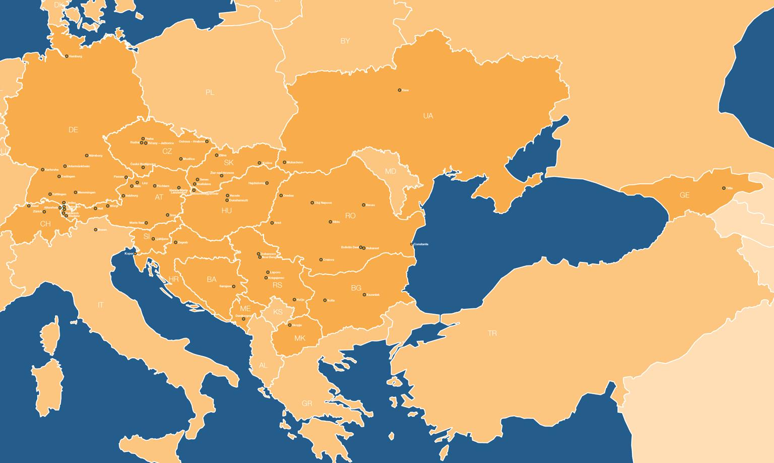 ROUTING EUROPA - GEORGIEN GW-Hub