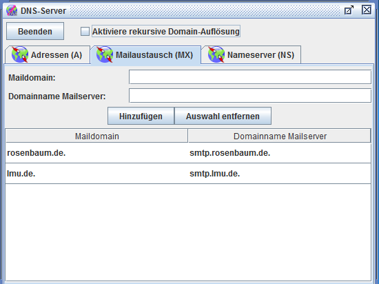 SMTP-Server und POP3-Server werden mit Namen, nicht mit