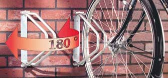 027 29 Fahrradwandhalter TROY, schwenkbar Fahrradwandhalter TROY Konstruktion: Klemmbügel aus Rundstahl, Ø 18 mm. Einstellwinkel ist mittels Schraube individuell einstellbar.