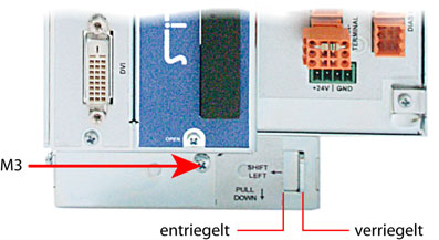 Lüftertausch Der Lüfter kann jederzeit (auch im Betrieb) getauscht werden. Dazu muss die M3 Schraube auf der Lüftereinheit entfernt werden.