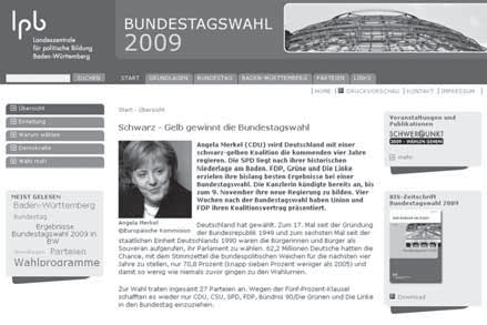INTERNET Bundestagswahl-Portal Aus technischen Gründen konnten wir das Angebot zur Bundestagswahl www.bundestagswahl-bw.