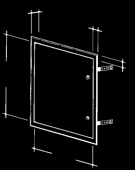 Softline Revisionstür weiß beschichtet für Decken- und Wandmontage E E Einfache Montage Türblatt aushängbar, links oder rechts einbaubar Widerstandsfähige pulverbeschichtete Oberfläche Serienmäßig