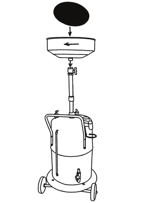 Betriebsanleitung Füllrohr mit Verbindungsrohr in die mittige Gewindeöffnung des Behälters einschrauben.