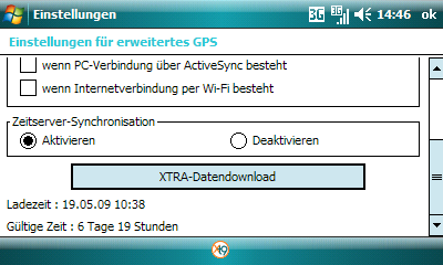 Sie können die Voraussetzung für eine Aktualisierung der Satellitendaten festlegen, z.b. wenn die Daten veraltet sind.