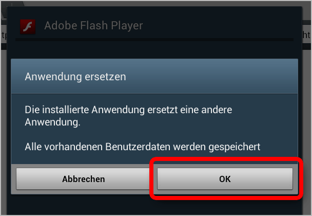 Schritt 9 Tippen Sie auf «install_flash_player», um die
