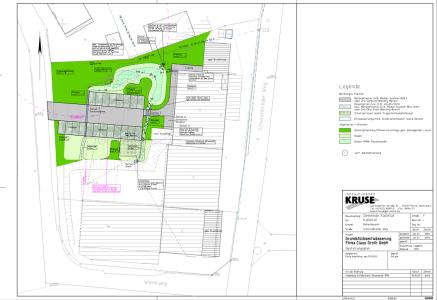 Neugestaltung der Freianlagen nach Neubau der Cornelia-Funke-Schule: Schulhofbefestigung (ca. 2.850 m²), Müllcontainerstellplatz, Ausstattung mit versch.