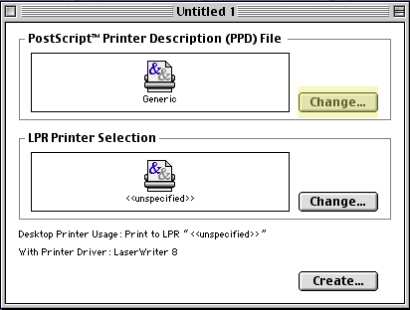 6. Doppelklicken sie auf die Datei CalderaMac.PPD. 7. Im Bereich LPR Printer Selection wählen Sie Change. 8.