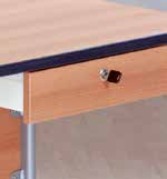 Eleganter Lehrertisch mit einer Fuß-Blende Tischplatte (L x B): 130 x 65 cm, Höhe: 76 cm 1 Lehrertisch swing, Blende & PU-Kante (o. Abb.