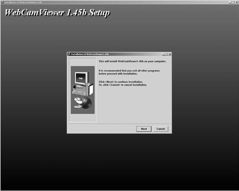 Installation der Software WebCamViewer1.45b_setup.