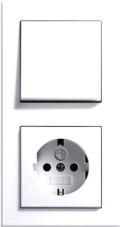 Elektro Ihre Wohnung wird mit Schaltern und Steckdosen des Fabrikats GIRA Modell E 2, Farbe weiß, matt ausgestattet.