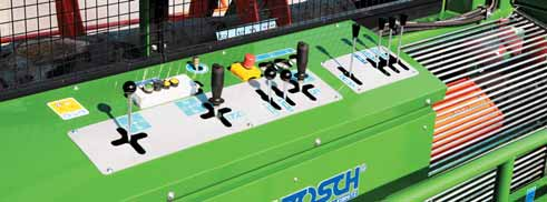 Kettensägenvorschub Joystick-Zweihandsteuerung hydraulische Spaltmesserverstellung alle Hydraulikoptionen in der Grundmaschine hydraulischer Doppelgreifer Holzstamm-Manipulator Option für Meterholz
