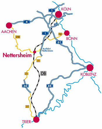 Lage Nettersheim bietet eine sehr gute Verkehrsinfrastruktur.