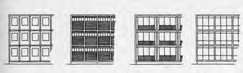 Die Obergeschossfassaden sind über einem weit vorkragenden ordach ganz in Glasflächen mit dünnen rofilen aufgelöst (Abb. 39).