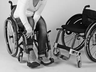 footplates of the wheelchair
