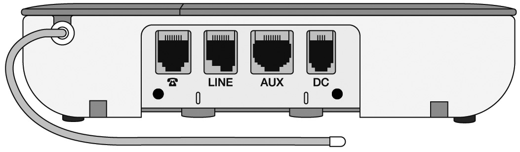 Gerätebeschreibung Rückseite DC: Anschluss Steckernetzteil AUX: Verwendung nur für