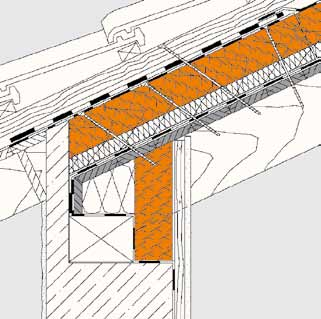 Profilholzschalung Verlegung von BauderPIR auf Koppelfetten