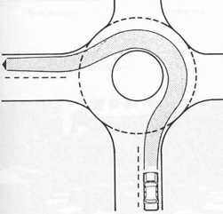 2006 31 Mini-Kreisverkehre Bei Mini-Kreisverkehren ist die Mittelinsel überfahrbar Schleppkurve