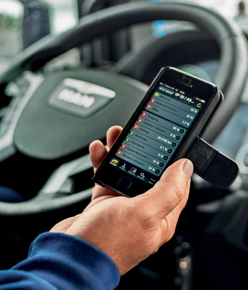 Alles im Wetteifer: In der TeleMatics- App können die Fahrer den Verbrauch des eigenen Fahrzeugs und den der Kollegen einsehen.