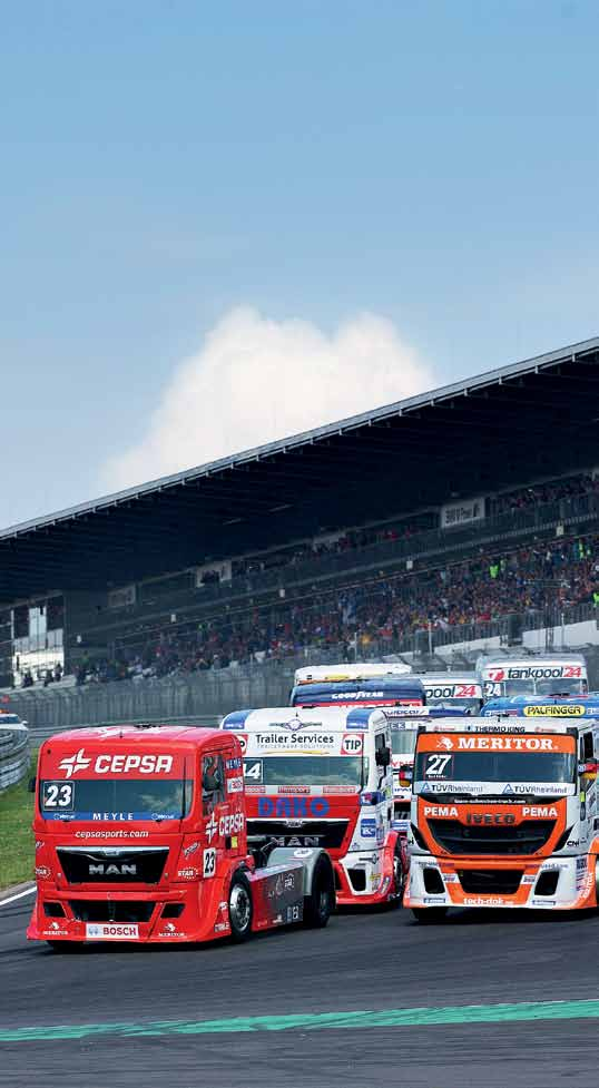 MAN rockte Start frei: Beim 30. Truck-Grand-Prix auf dem Nürburgring waren die MAN-Fahrer bei jedem Rennen vorne mit dabei.