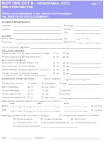 Meldung Zusendung des Meldebogens Ausfüllen und Signieren der Registrierungsdaten Zusendung der Einwilligungserklärungen Meldung an das Kinderkrebsregister (Patienten < 18 Jahren)