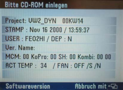 For A- and B-MFD navis, and also Audi Navi Plus, 12V (remote-voltage) has to be applied to the blue wire of 1213. VW MFD-units with the index "C" sometimes have got the old B-software version.