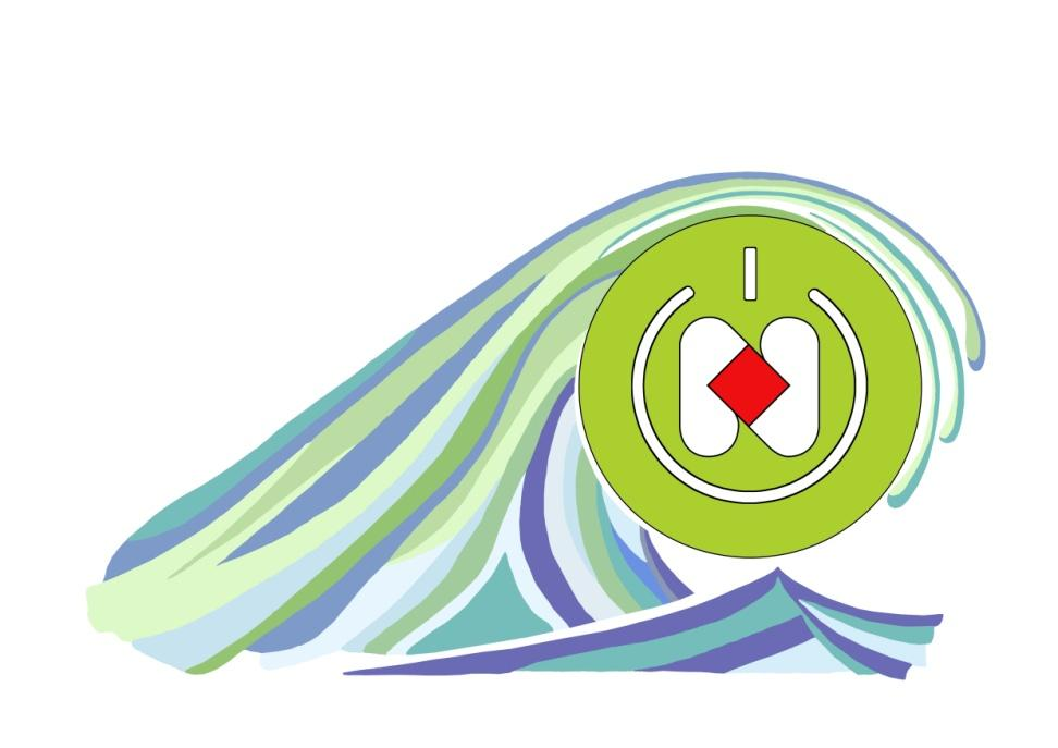 Logo Dynamik / Wellenform On-Off-Button Bezug zur Stadt