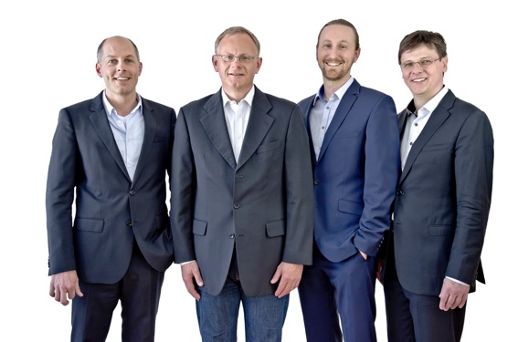 durchgesetzt. Dr. Andreas Schäfer (CEO), Christian Brüseke (CSO), Hannes Korte (CTO) und Dr.