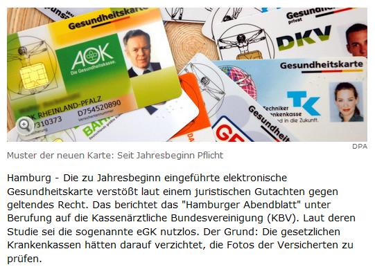 EGK Leistungserbringer Quelle (04.06.2014): http://www.spiegel.