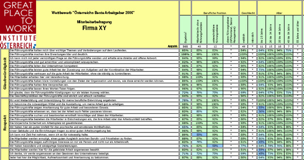 Ergebnisse: Fundierte Rückmeldung zur Arbeitsplatzkultur Feedback Report